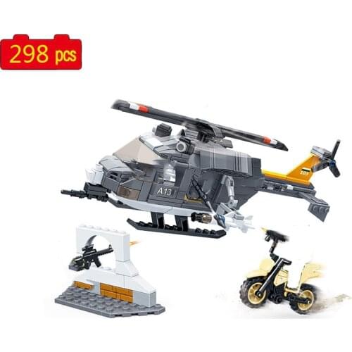 Military series WW2 army Multifunctional aircraft mini combat motorcycle soldier SWAT Building Blocks Bricks Toys Gifts
