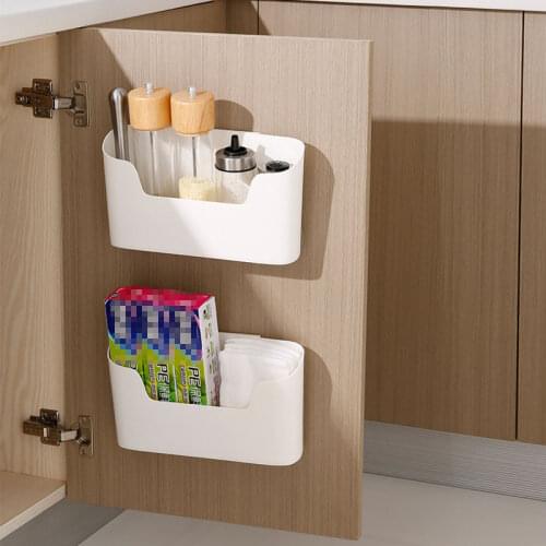 Wall Mounted Storage Box Sundries Remote Control Organizer Kitchen Cabinet Door Storage Box Bathroom Storage Rack Phone Holder