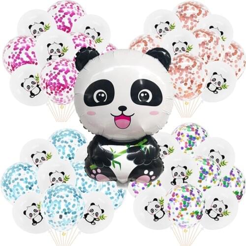 12inch Confetti Latex Balloon Panda Foil Balloon Inflatable Globos Helium Balloon Baby Shower Birthday Party Decoration Supplies