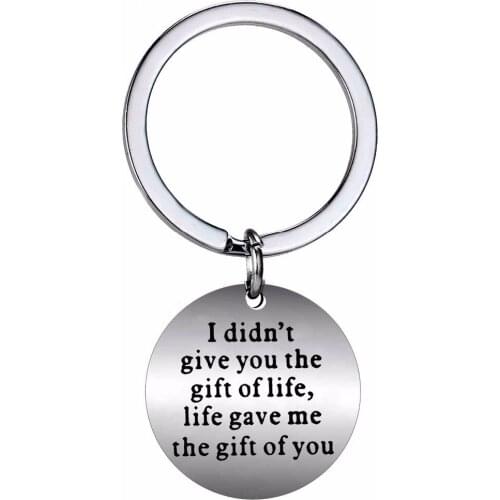12PC/Lot Family Mom Dad Couple Keyring I Didn't Give You The Gift Of Life, Life Give Me The Gift Of You Stainless Steel Keychain