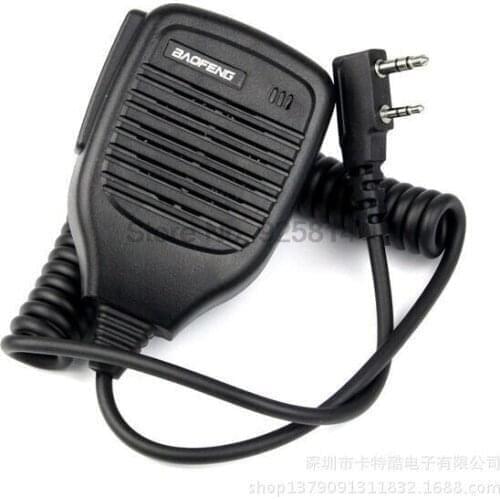 200pcs/lot Speaker Mic K Plug 2 Pin Hand Microphone For Walkie Talkie BaoFeng UV-5R UV 5RE BF-888S Two Way Radio