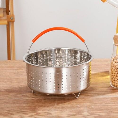 304 Stainless Steel Steamer Basket Instant Pot Accessories for 1.5/2/3/4/6/8L Instant Cooker with Silicone Covered Handle