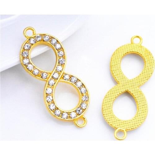 38*15mm 4pcs Gold Color Plated 8 Infinity Connector Charm Pendant For DIY Necklace Bracelet Jewelry Accessories
