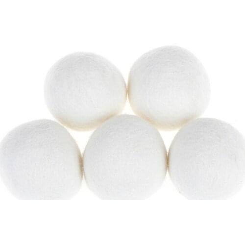 5-pack wool dryer balls natural fabric virgin reusable softener laundry 5cm