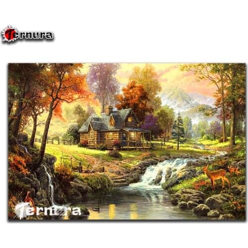 Ternura 5d diamond painting European Retro landscape Mountain Valley Chalet handmade diy embroidery mosaic Cross Stitch Art deco