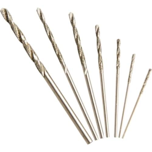 Mini Diamond Twist Drill Bit HSS 0.8/1/1.2/1.5/2/2.5/3mm For Electric Drill Bits Set Jewelry Power Tools 7pcs