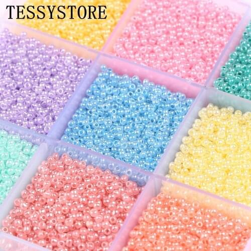 2000pcs/lot 2mm Cream Color Czech Glass Seed Beads Uniform Round Hole Loose Spacer Beads For Jewelry Making DIY Accessories