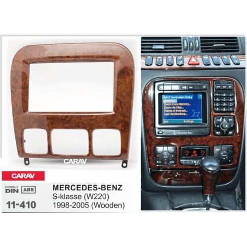 CARAV 11-410 Top Quality Radio Fascia for MERCEDES-BENZ S-klasse (W220) (Wooden) Stereo Fascia Dash CD Trim Installation Kit