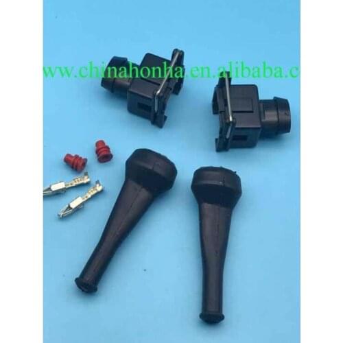 EV1 high quality 2 pin female wire harness Power connector With Rubber Boot Injector Connector Rrepair Kits