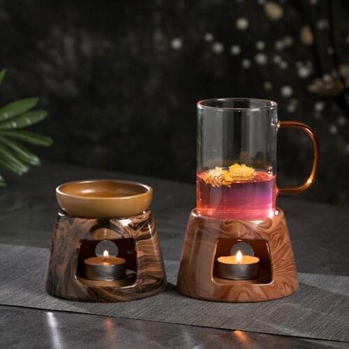 European Style Flower Teapot Cup Heating Base Candle Scented Tea Tea Set Tea Maker Warm Tea Stove Ceramic Insulation Base