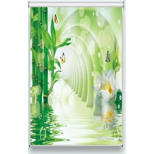 Customize 2019 3D roller blinds marble window blackout roller blinds for kids rooms Bedroom living room Roman blinds