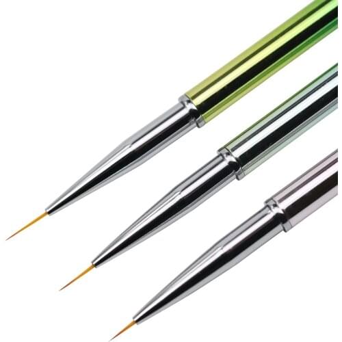 3Pcs/Set Nail Art French Stripes Lines Liner Painting Brush Flower Image DIY Design Drawing Pen Manicure Tool