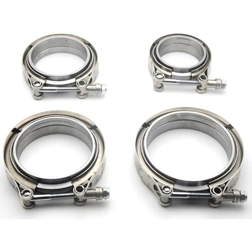 2.5" 3.0 " 3.5" 4.0" Inch SUS 304 Steel Stainless Exhaust V Band Clamp Flange Kit Quick Release Clamp Male Female Flange