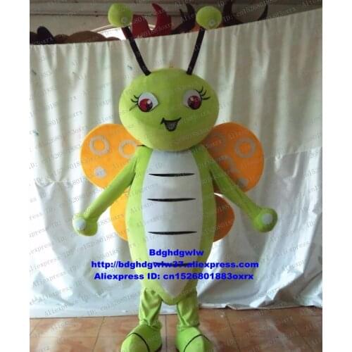 Green Butterfly Moth Scalewing Dragonfly Mascot Costume Adult Cartoon Character Brand Name Promotion Couple Photos zx2466