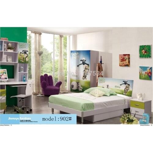 Bedroom home furniture bed wardrobe desk nightstand swivel chair hatstand hatrack furniture set