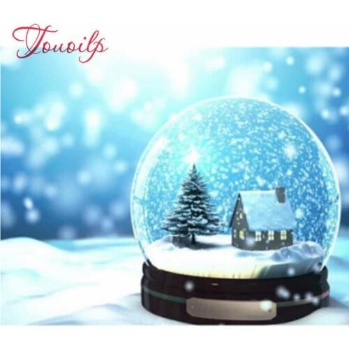 Mosaïque diamant Globe de neige de noël | Peinture en diamant, point de croix carré broderie diamant, Kit complet, motifs strass