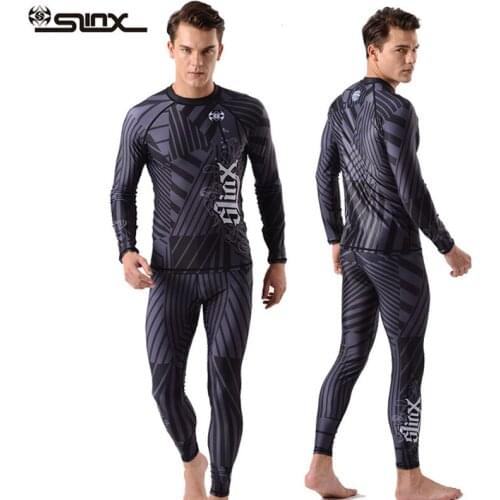 Mens Compression Shirt & Pants Base Two Piece Rash Guards Basic Layer Wetsuit T-shirt and Leggings Tights Sun UV Protection