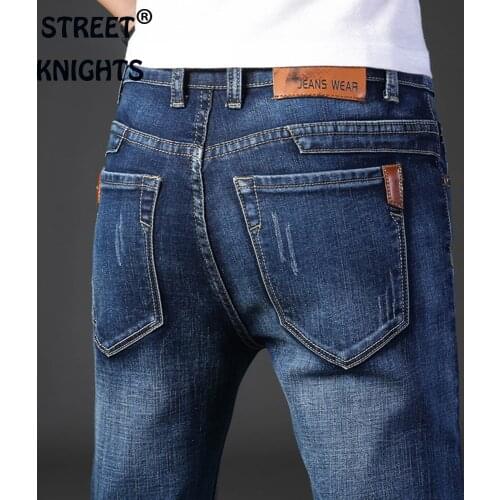 Mens Classic Slim Jeans 2021 Summer New Arrivals Mens Business Casual Straight Men Jeans Pants 40