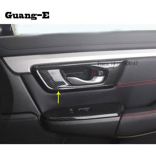 For Honda CRV CR-V 2017 2018 2019 2020 Car Sticker Inner Door Handle Holder Bowl Trim Frame Lamp Armrest Parts Moulding 4pcs