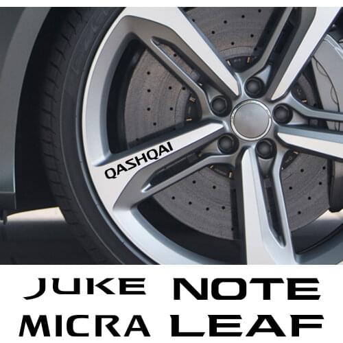 Car Wheel Rim Stickers For Nissan Qashqai Juke Leaf Micra Sentra Patrol Murano Tiida Pulsar Altima Rogue Sylphy X-Trail Note