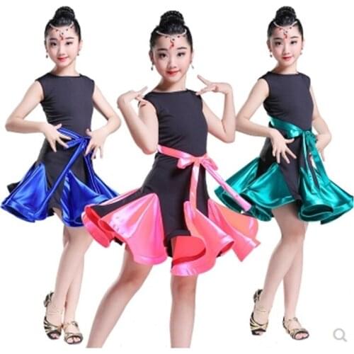 Girls Latin Dance New Skirt Girls Children Latin Dance Competition Professional Girls Wear Summer Dance Wear