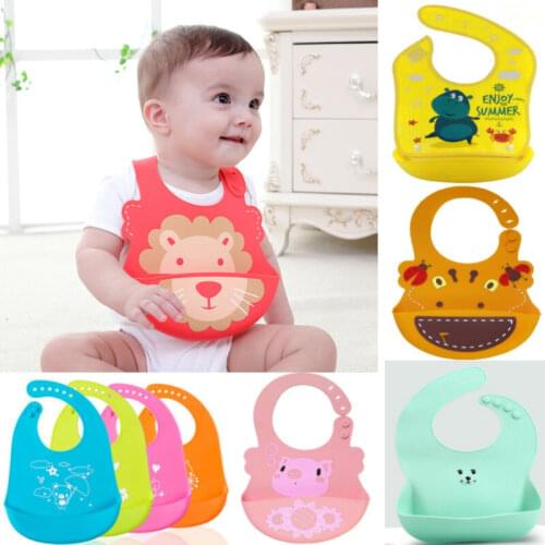 Pudcoco 2019 Brand New Cute Baby Soft Silicone Bibs Waterproof Saliva Dripping Kid Infant Lunch Bibs Newborn Accessories