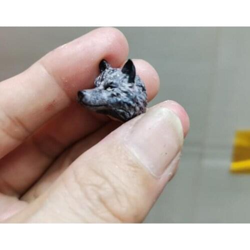 Painted 1/18 Scale Wolf Dog Head Sculpt Fit 3.75" Figure