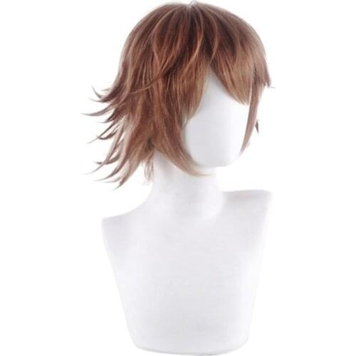 40cm Anime Danganronpa Cosplay Chihiro Fujisaki Wig Role Playing Wigs Halloween Cosplay Short Brown Hair