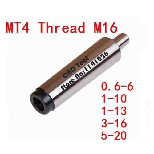 1PCS Reducing Drill Sleeve MT4 0.6-6mm/1-10mm/1-13mm/3-16mm/ 5-20mm Morse Taper Shank Drill Chuck Arbor Drilling End Thread 16mm
