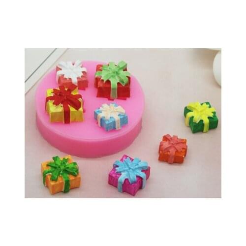 Christmas gift box silicone Mould chocolate Mold kitchen tool