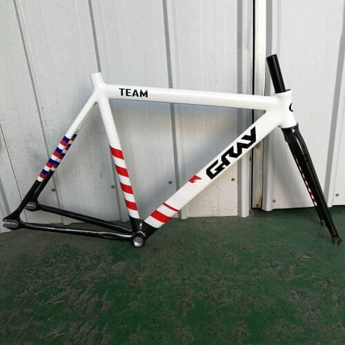 GRAY TEAM 700C Aluminum Alloy Fixed Gear bike Frame Fork Fixie Bike Bicycle Frameset 52cm 55cm