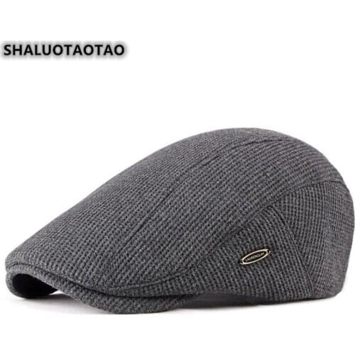 SHALUOTAOTAO Beret For Women Autumn Winter New Fashion Berets For Men Simple Vintage Knitting Snapback Tongue Cap Unisex Gorras