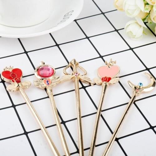 Moon Style Hairpins Crystal Rhinestone Star Moon Magic Wand Hair Sticks Combs Hair Wedding Hair Accessories for Girl Kids