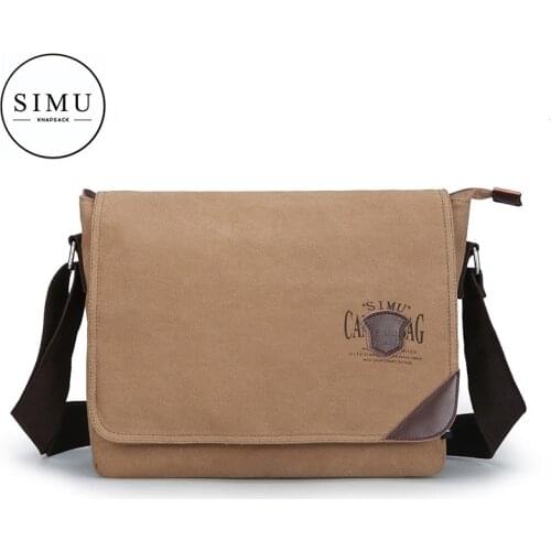 Simu mens satchel single shoulder bag leisure simple backpack postman bag mens satchel cross Shoulder Bag Canvas Bag