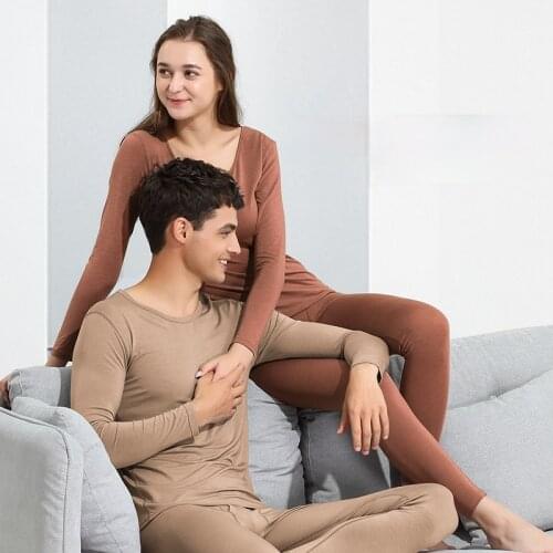 Thermal underwear mens acrylic cashmere protein autumn and winter autumn clothes long trousers suit womens self-cultivation