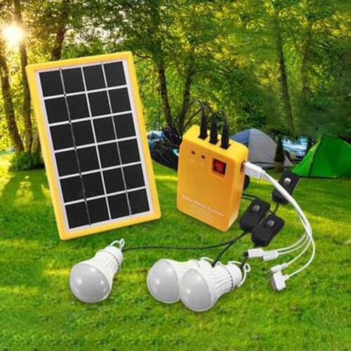Outdoor Portable Solar Panel Electric Generator 3 LED Bulb Power System Kit Electric Generator 3LED Bulb Power System Kit Solas