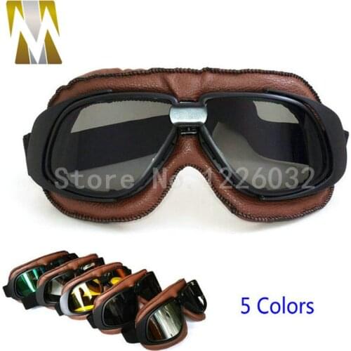 Vintage Frame Goggles Glasses Open Face Helmet Retro Motorcycle Half Helmet Eyewear
