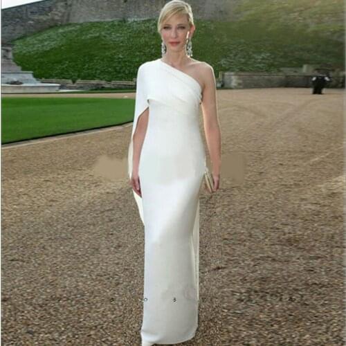 2020 White Mermaid New Arrival Summer Long Evening Dress One-Shoulder Party Gown vestido de noiva vestido de festa longo