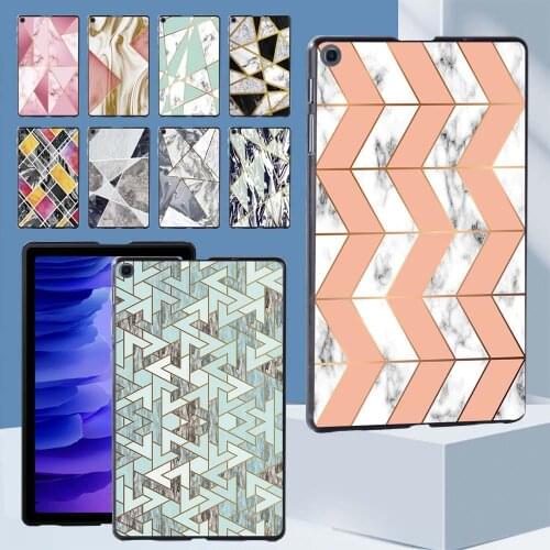 Geometry Pattern Tablet Hard Shell for Samsung Galaxy Tab A7 10.4" T500 T505 Slim Protective Shell Case + Free Stylus