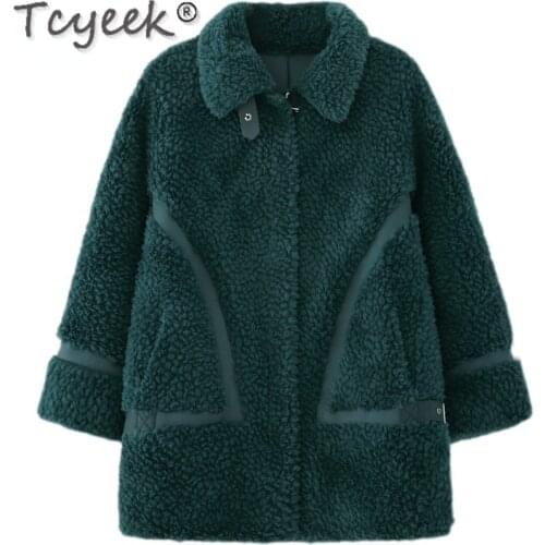 Tcyeek Winter Jacket Women 2021 Sheep Shearling Coat Female Warm Fur Coats Casual Wool Jackets Casacos Femininos Inverno Gxy224