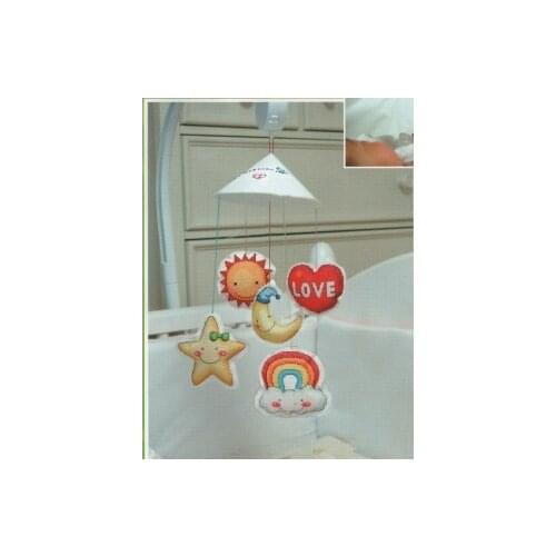 Gold Collection Counted Cross Stitch Kit Baby Wind Chimes Moon Sun Rainbow I Love You Star Ornament Ornaments