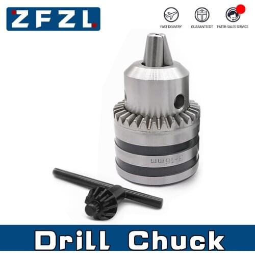 1pc Drill chuck B10 B12 B16 B18 0.6-6 1.5-10 1.5-13 1-13 3-16 with chuck key Light iron shell Chuck Holder Power Drill Adapter