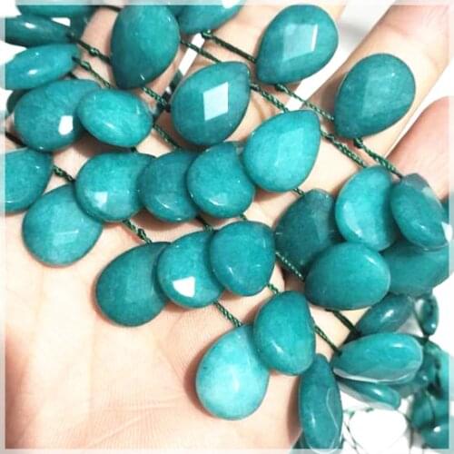 20pcs Natural faceted jadee Cherry quartz Black Onyx Crystal beads grey agates stone Teardrop shape loose beads strings 15x20mm