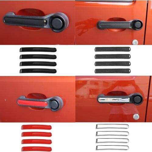 Fit for 2007-2012 Jeep Liberty Dodge Nitro Exterior Side Door Handle Cover Decorative Trim 4PCS ABS Car Accessories