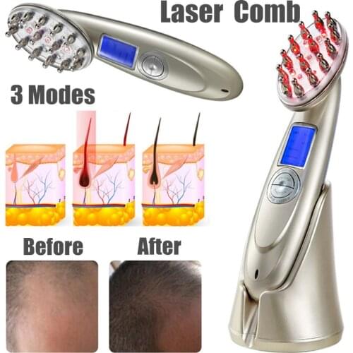 4 IN 1 Laser Anti Hair Loss Comb Hair Grow Brush Growth Treatment RF EMS LED Photon Massage Laser Hair Growth Therapy massage