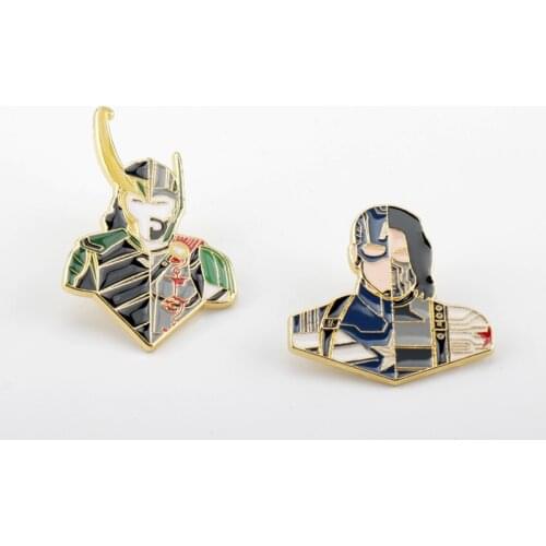 Anime Figures Movie Avenger Loki Enamel Pin Clothes Shirt Jeans Brooch Badge Cartoon Charm Pins Metal Brooches Gifts