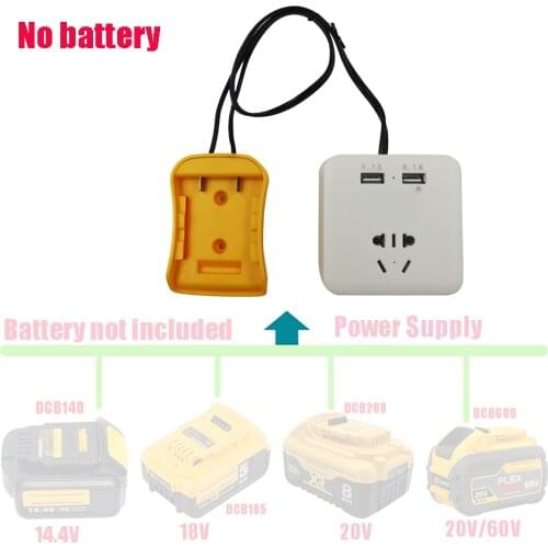 60W Car Power Inverter Modified Sine Wave DC to AC 220V USB Charger For Dewalt 14.4V 18V Li-ion Battery DCB140 DCB183 DCB206