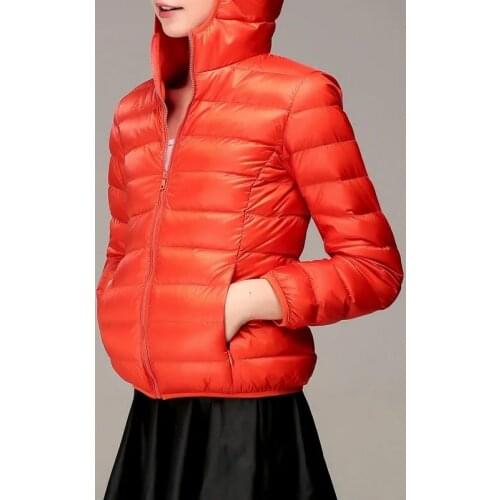 Large down jacket womens short student slim slim slim loose student coat