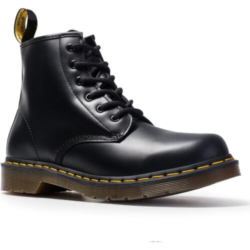 Women boots 6-Eye Martens boots British couple short boots unisex cowhide round head large size Ankle Boots black womens shoes