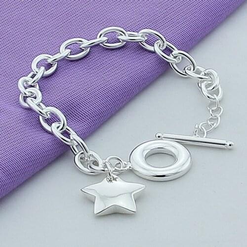 925 Sterling Silver Fashion Simple Sky Star Charm Bracelet High Quality Trendy Jewelry Link Chain Bracelet